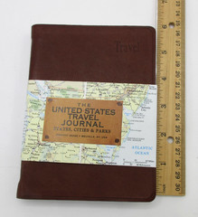 United States Travel Journal 6″ Soft Leather Cover Graphic Image Brown