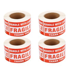 4Rolls 500/Roll 3×5 Fragile Stickers Handle with Care Thank You Shipping Labels