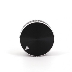 10Pcs 6.4mm 1/4” Black Aluminum 25 x 15.5mm Amplifier Audio Volume Rotary Knob