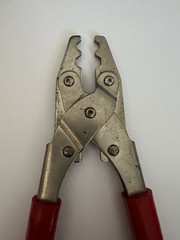 Vintage Unbranded Generic Hex Coaxial Cable Crimper Plier Tool Red Handles