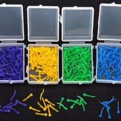 Pack of 100 Dental Plastic Wedges with Dental Holes 4 Colors XS/S/M/L