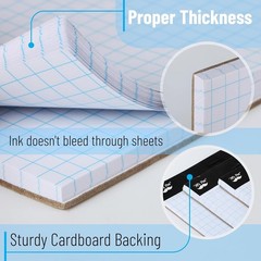 55 Sheets Graph Paper Pad, 11 Inch x 8.5 Inch, Great for Art & Math Projects