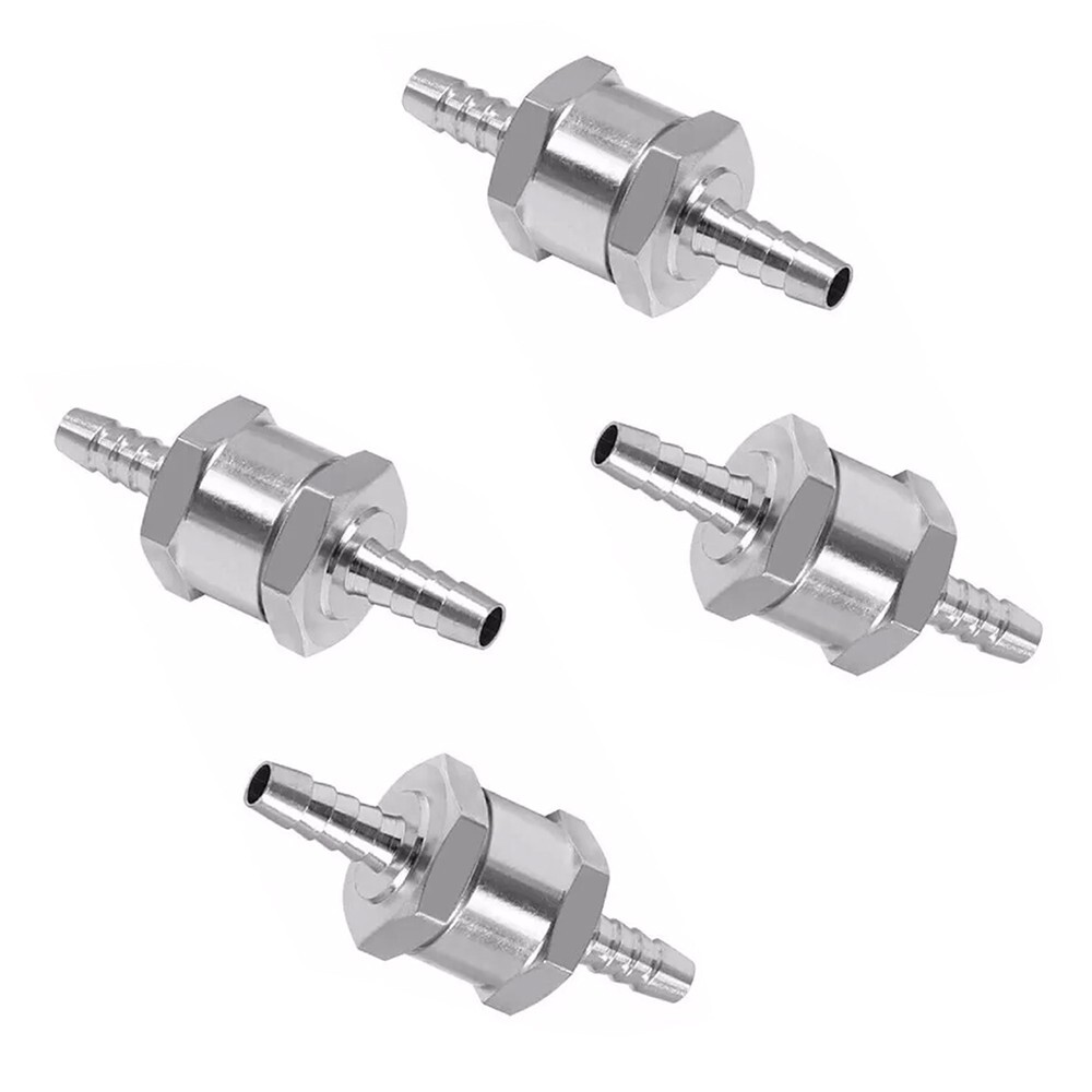 4 Pcs 8mm 5/16″ Fuel Non-Return One Way Check Valve Petrol Diesel Oil Aluminum
