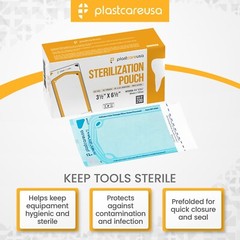 3.5″ x 5.25″ Self-Sealing Sterilization Pouches for Autoclave (1 Box of 200)
