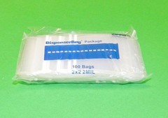 100 2″ x 2″ Zip Seal Lock Bags 2Mil Clear Squeezez Slide Reclosable 2×2 Baggies