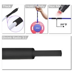 Black Heat Shrink Tubing Tube Dual Wall 3:1 Marine Adhesive Glue Lined