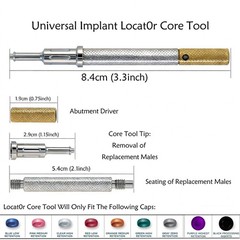 US Zest LOCATOR Core Tool -Insert Remove Retention Males +Abutment Driver Dental