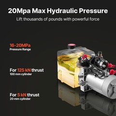 VEVOR 4 Quart Hydraulic Power Unit DC 12V Double Acting Hydraulic Pump White