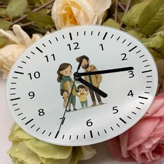 20pcs/pack Sublimation Blank Glass Photo Frame with Glossy Round Clock US Stock