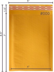 Yens® 1000 #000 Kraft Bubble Padded Envelopes Mailers 4 X 7