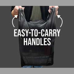 Black T-Shirt Carryout Bags, 11.5″ x 6.5″ x 22″ 1000 ct.