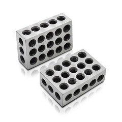 1 X 2 X 3 Inch Blocks Matched Pair Hardened Steel 23 Holes Accuracy 1 2 3 Block