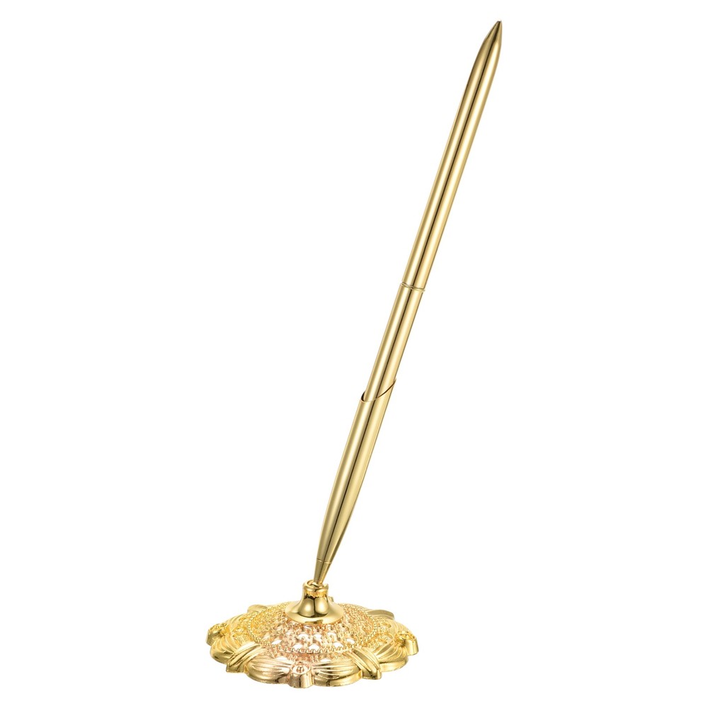 1 Set Wedding Pen with Pen Holder Guest Book Pen with Holder Gold Tone