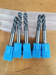 5 PCS 1/4″ 4 Flute Ball Nose Carbide End Mill 2-1/2″ Overall Length -TIALN COATE