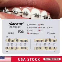 10 Packs Dental Orthodontic Metal Brackets Braces Mini Roth.022 Hooks 345