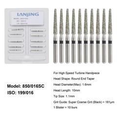 Dental Diamond Burs FG Round End Taper Football Barrel Pear Coarse Fine 856 379