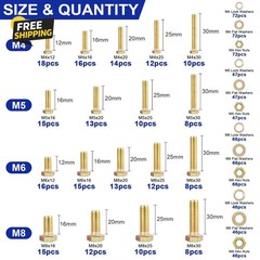 919 Pcs Grade 8.8 Metric Bolt Assortment, M4 M5 M6 M8 Heavy Duty Nuts Kit