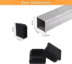 , 2 Inch 2X2 Square Tube End Cap Plastic Plugs 12 Pack, 2 Inch 2X2 Square Tubing