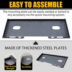 NEW 1/2″ Quick Tach Attachment Skid Steer Mount Plate Adapter Loader