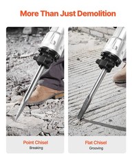 VEVOR Demolition Jack Hammer Concrete Breaker 3500W Electric 2 Chisel Bits Black