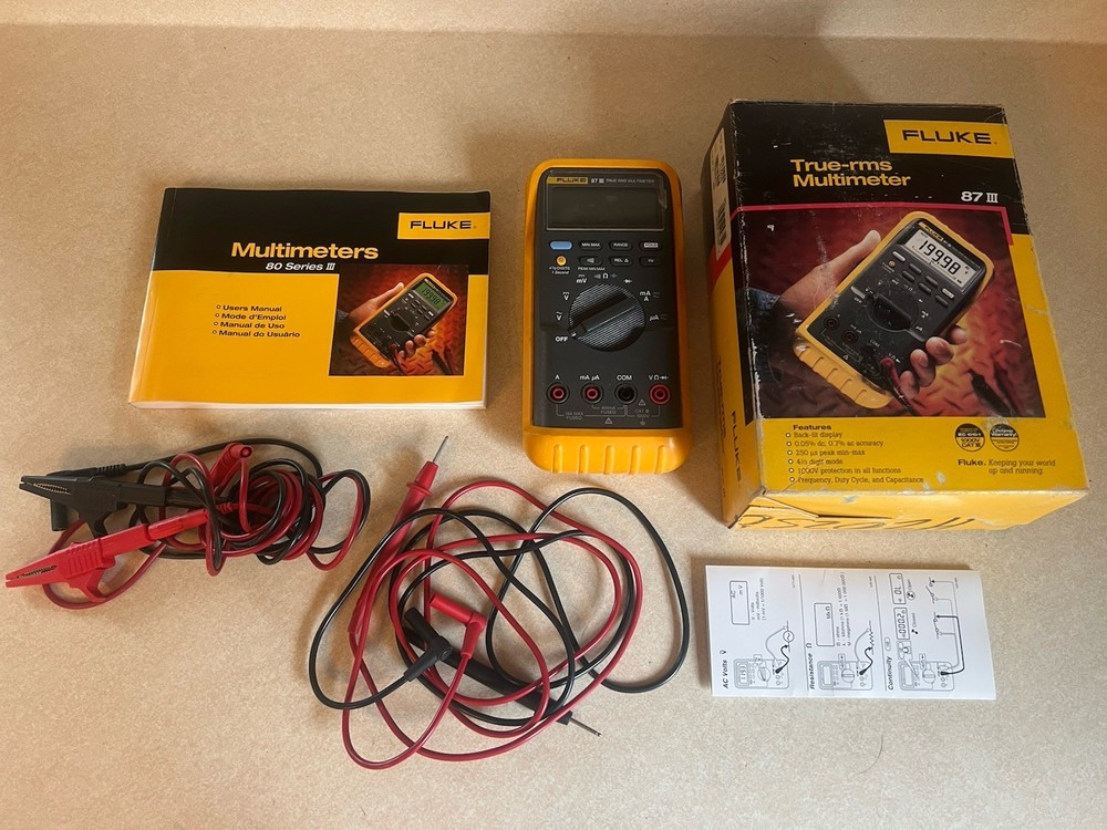 Fluke 87 III True-RMS Multimeter w/ Box & Manual