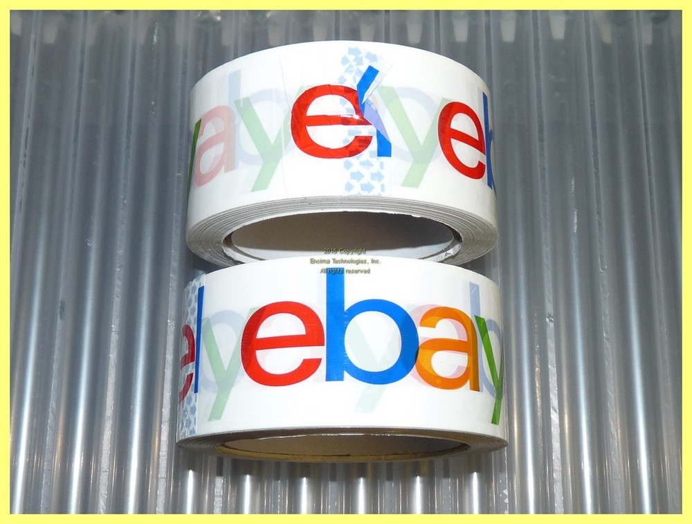 2 ROLLS OF 2″ WIDE 2 MIL EBAY BRANDED BOPP PACKING SHIPPING TAPE 75 YARDS EACH