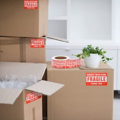 1Roll 500/Roll 3×5″ Fragile Handle with Care Thank You Shipping Labels Stickers