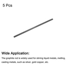 5Pcs Graphite Rod Graphite Stirring Rod Cylinder Stick Carbon Rod 100x3mm Black