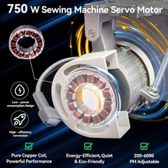 Industrial Sewing Machine Servo Motor AC110V 750W 1HP 200-6000 RPM