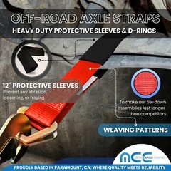 USA Off Road Axle Strap for Race Car Auto Hauler Tow Truck 4×4 ATV UTV Tie Down