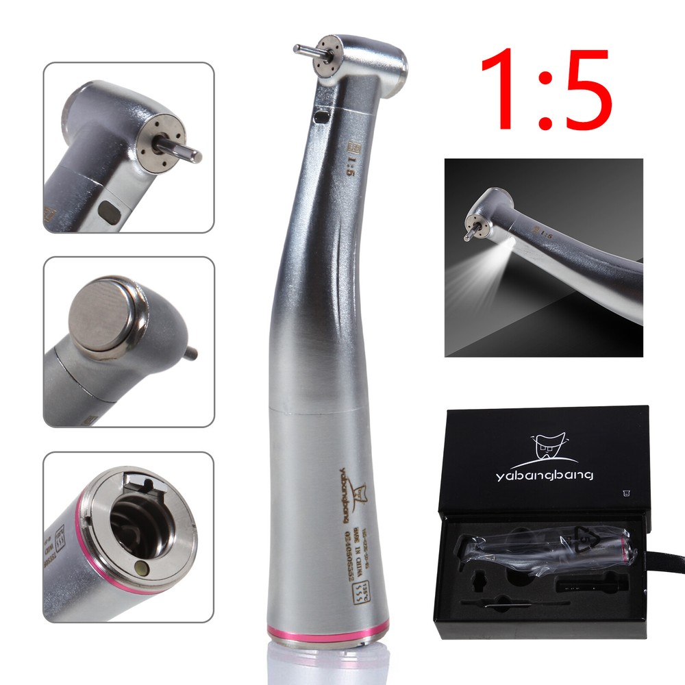 Dental 1:1/1:4.2/1:5 Increasing Fiber Optic LED Contra Angle Handpiece SADENT ty