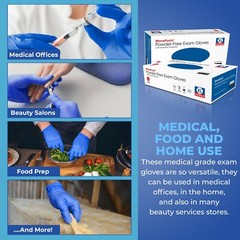 WAVE Blue Nitrile Disposable Exam/Medical Gloves 4 Mil, Latex & Powder Free