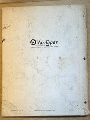 1967 VariTyper Operator’s Instruction and Reference Manual