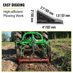 VEVOR 18” Box Blade Shank Scarifier Shanks Teeth 4 Holes Box Scraper Shank 4pcs
