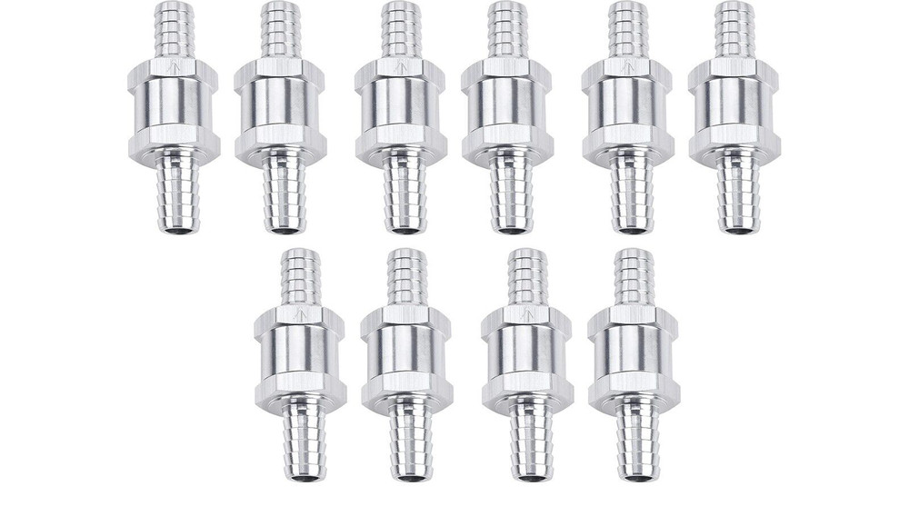 10 Pcs 12mm 1/2″ Fuel Non-Return One Way Check Valve Petrol Diesel Oil Aluminum