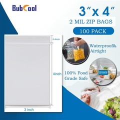 3”x 4”, (Pack of 100) Small Plastic Bags,2 MIL 3″ x 4″, Transparent x 4″