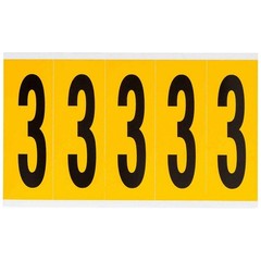 BRADY 1560-3 Number Label,3,5in.Hx1-3/4in.W,Vinyl 32MF06
