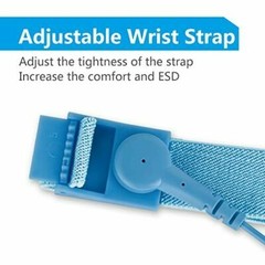Anti-Static Wrist Band ESD Grounding Strap Prevents Static Build Up, Blue