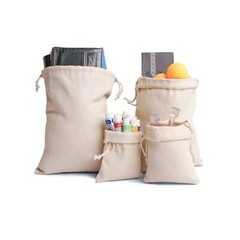 8 x 12 Inches Canvas Cotton Double Drawstring Reusable Premium Quality Bags