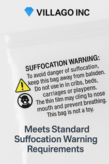 Poly Bags Resealable Suffocation Warning Clear Merchandise 1.5 mil Shirt Apparel