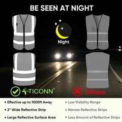 Reflective Safety Vest High Visibility Class II Mesh Vest for Women & Men Meets