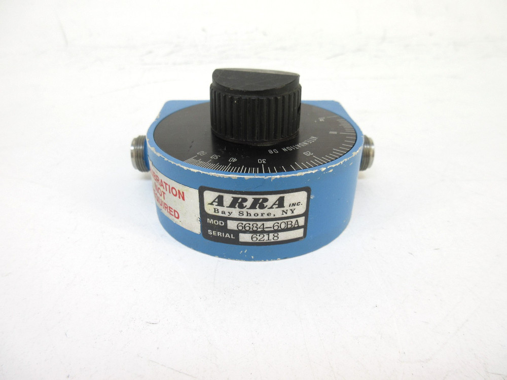 ARRA Inc. 6684-60BA Continuously Variable Attenuator 60dB RF Coaxial Dimmer