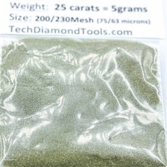 TechDiamondTools Diamond Powder 200 Grit 75-63 Microns, 25 cts = 5 Grams