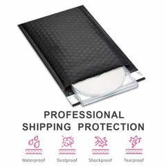 1000 #0 Black Poly Bubble Padded Envelopes Self-Sealing Mailers 6X10 (Inner 6×9)