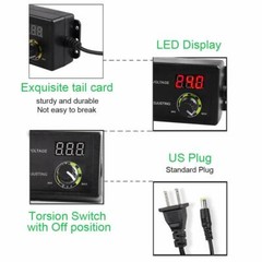 Adjustable Voltage 3 to 24V AC/DC Switch Power Supply Adapter with LED Display