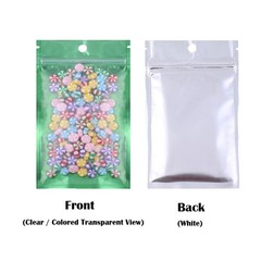 Clear Front Colorful Custom Zip Pouch with Round Hang Hole Multi-Use Foil Bag