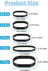 62Pcs Tactical Heavy Duty Elastic Wide Thick UV Heat Cold Resistant Rubber Bands