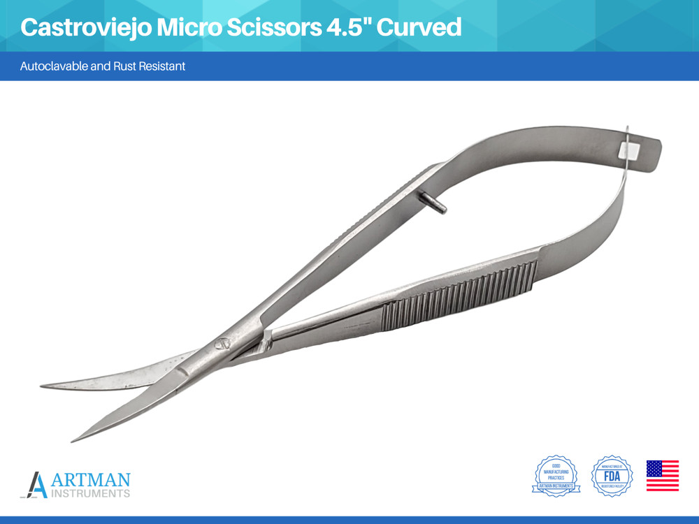Castroviejo Micro Scissors 4.5″ Curved ARTMAN