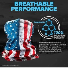 Face Shields UV30+ Neck Gaiter Lightweight Breathable Sun Dust Protection 5 Pac