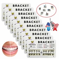 10 Kit Dental Orthodontic Metal Brackets Braces Mini Roth Slot.022 3-4-5 Hooks H